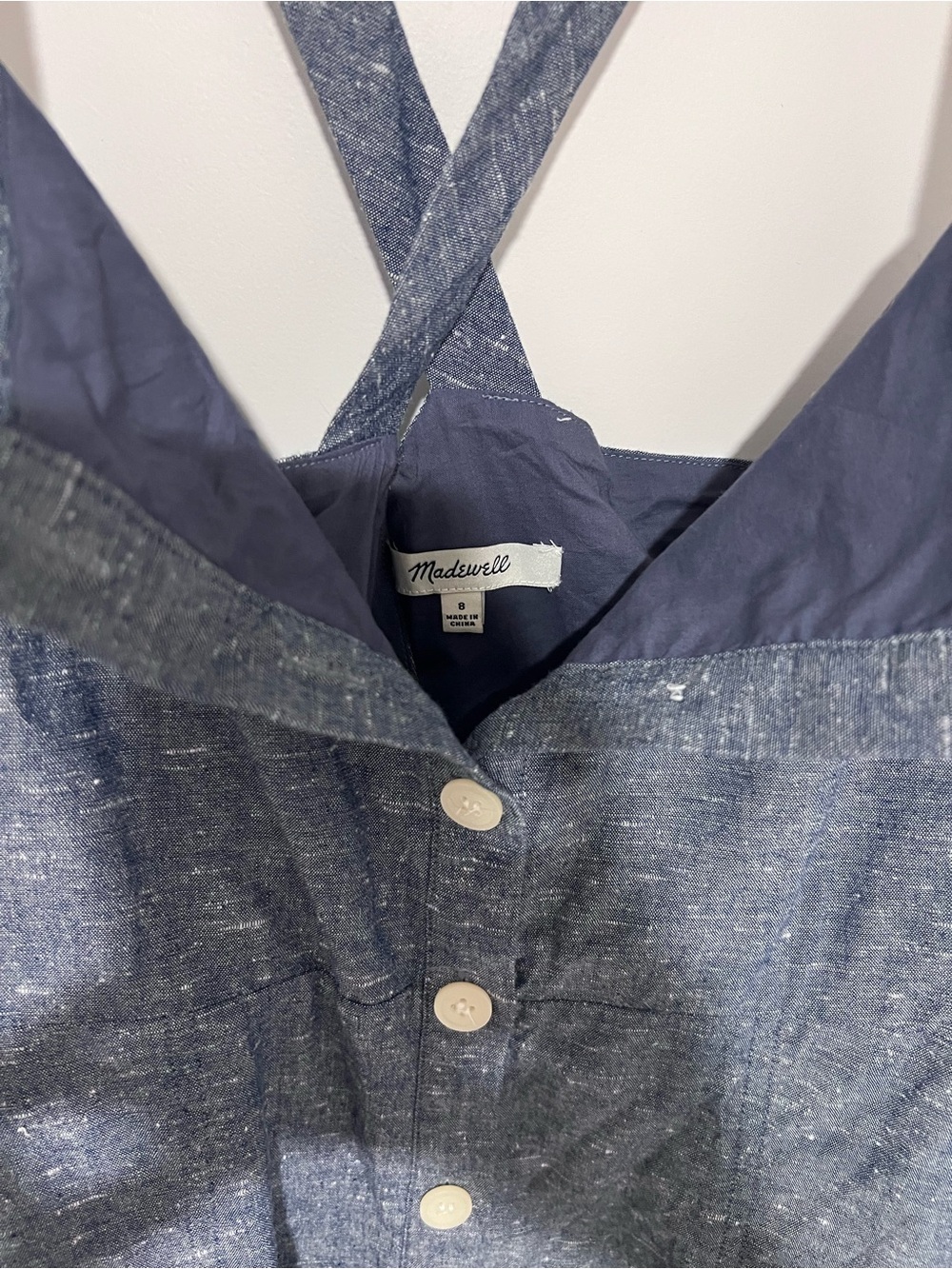 Madewell Chambray Blue Button-Front Midi Dress - Picture 2 of 3